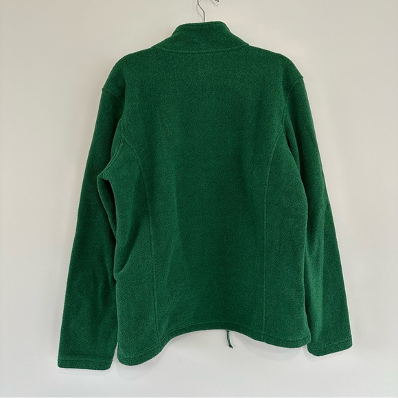 LL Bean Polartec Full Zip Trail Fleece Full Zip Green Size L w/ Pockets #284630 - Picture 2 of 5